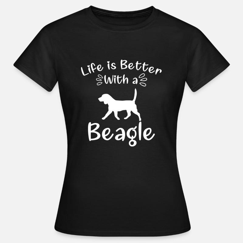 Beagle Beagle Hund Beagle Welpe Beagle Halter - Dame-T-shirt - sort