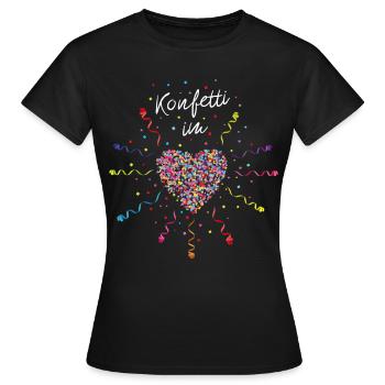 Konfetti im Herzen Karneval Kostüm - Frauen T-Shirt - Schwarz - Vorne - AI Model Female 172 dark (172cm)