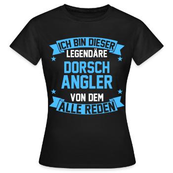Angeln Angler Dorsch - Frauen T-Shirt - Schwarz - Vorne - AI Model Female 172 dark (172cm)