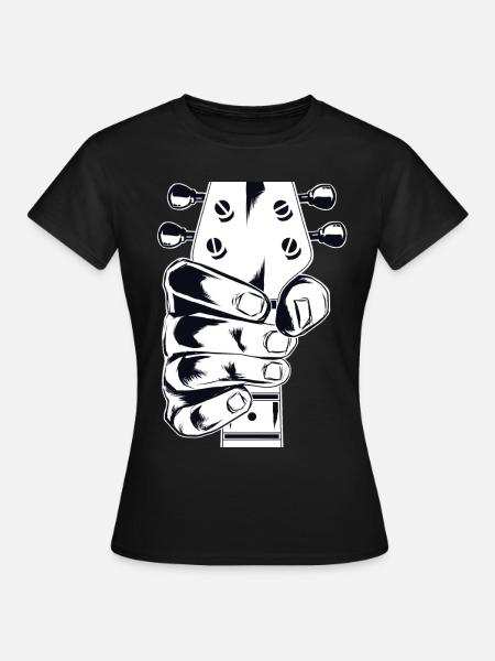 E-Bass - E-Gitarre - Frauen T-Shirt - Schwarz