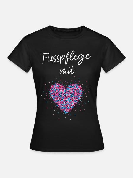 Fusspflege mit Herz Podologie Füsse - Frauen T-Shirt - Schwarz