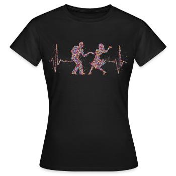 Couple Danse Danse Couple Heartbeat - T-shirt Femme - noir - Devant - AI Model Female 172 dark (172cm)