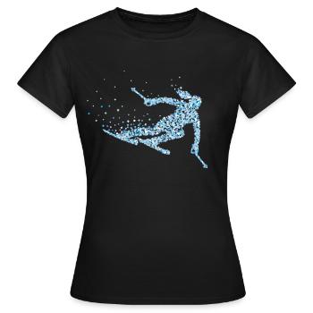 Ski skier Skiing Skiing - Women's T-Shirt - black - Front - AI Model Female 172 dark (172cm)