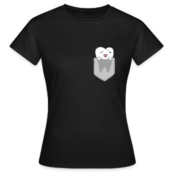 Zahnarzthelferin Zahnärztin Zahnarzt - Frauen T-Shirt - Schwarz - Vorne - AI Model Female 172 dark (172cm)