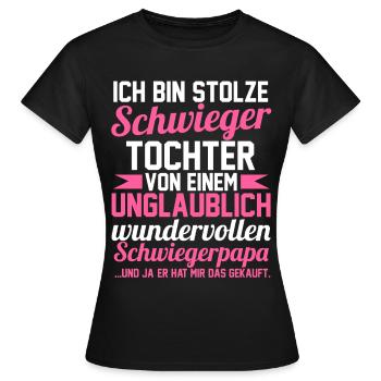 Schwiegertochter - Frauen T-Shirt - Schwarz - Vorne - AI Model Female 172 dark (172cm)