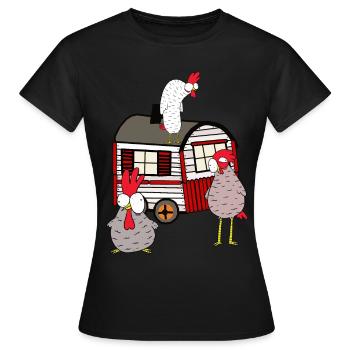 Trailer Chicken coop poultry poultry farm - Women's T-Shirt - black - Front - AI Model Female 172 dark (172cm)