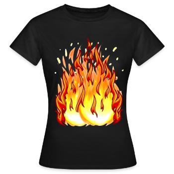 Fire Flame Fireball Inferno Burn Fire - Women's T-Shirt - black - Front - AI Model Female 172 dark (172cm)