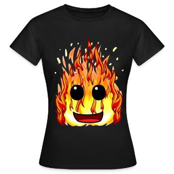 Feuer Hitze Flammen Inferno Gesicht Brand Berufe - Frauen T-Shirt - Schwarz - Vorne - AI Model Female 172 dark (172cm)