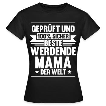 Werdende Mama Schwanger - Frauen T-Shirt - Schwarz - Vorne - AI Model Female 172 dark (172cm)