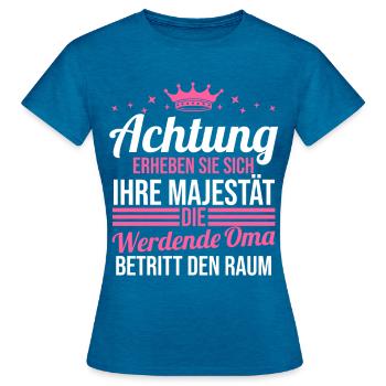 Werdende Oma - Frauen T-Shirt - Antikblaues Saphir meliert - Vorne - AI Model Female 172 dark (172cm)
