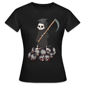 Horror Sense Meister Sensenmann Tod Halloween - Frauen T-Shirt - Schwarz - Vorne - AI Model Female 172 dark (172cm)