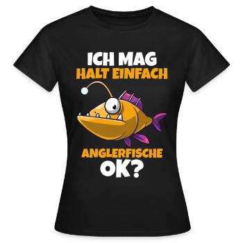 Anglerfisch - Frauen T-Shirt - Schwarz - Vorne - AI Model Female 172 dark (172cm)