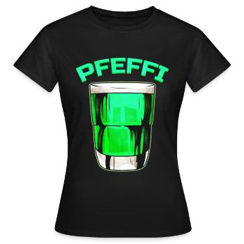 Pfeffi Crew Shot Glass - Pfeffi - Women's T-Shirt - black - Front - AI Model Female 172 dark (172cm)