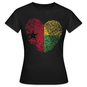 La Guinée-Bissau dans mon ADN : cœur de Guinée-Bissau - T-shirt Femme - noir - Devant - AI Model Female 172 dark (172cm)