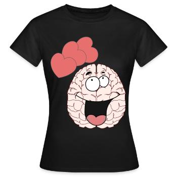 Cerveau Cerveau Sentiments Amour Partenariat Valentin - T-shirt Femme - noir - Devant - AI Model Female 172 dark (172cm)