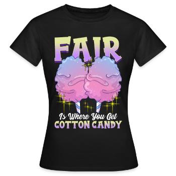 Auf dem Jahrmarkt bekommt man Zuckerwatte - Frauen T-Shirt - Schwarz - Vorne - AI Model Female 172 dark (172cm)