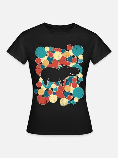 Nilpferd Flußpferd - Frauen T-Shirt - Schwarz