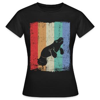 Lamantins Drôles de lamantins - T-shirt Femme - noir - Devant - AI Model Female 172 dark (172cm)