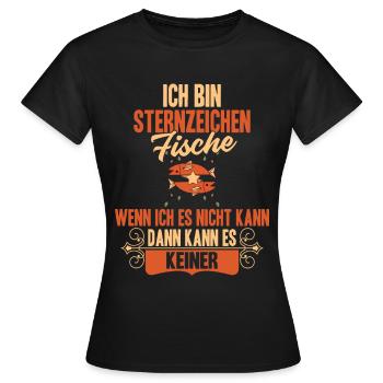 Sternzeichen Fische - Frauen T-Shirt - Schwarz - Vorne - AI Model Female 172 dark (172cm)