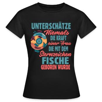 Sternzeichen Fische - Frauen T-Shirt - Schwarz - Vorne - AI Model Female 172 dark (172cm)