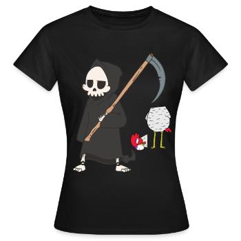 Death Grim Reaper Poulet Horreur Halloween Head Brutal - T-shirt Femme - noir - Devant - AI Model Female 172 dark (172cm)