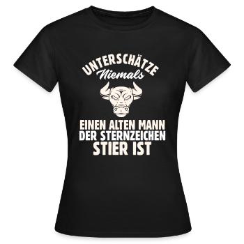 Sternzeichen Stier - Frauen T-Shirt - Schwarz - Vorne - AI Model Female 172 dark (172cm)