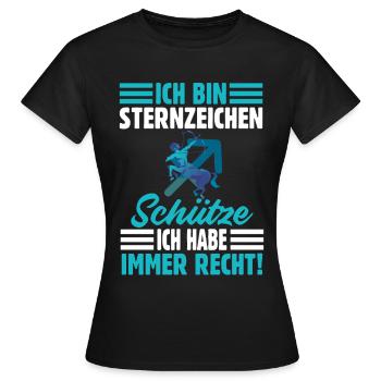 Sternzeichen Schütze - Frauen T-Shirt - Schwarz - Vorne - AI Model Female 172 dark (172cm)