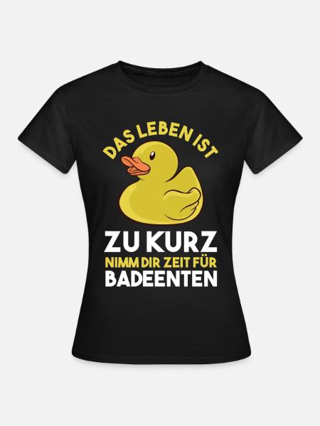 Ente Gummiente Badeente - Frauen T-Shirt - Schwarz