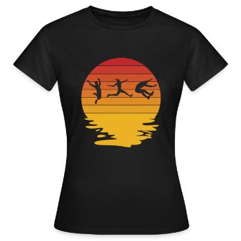 Saut en longueur Saut en longueur Athlétisme Athlètes - T-shirt Femme - noir - Devant - AI Model Female 172 dark (172cm)