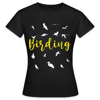 Vogel Ornithologie Vogelbeobachter Geschenk - Frauen T-Shirt - Schwarz - Vorne - AI Model Female 172 dark (172cm)