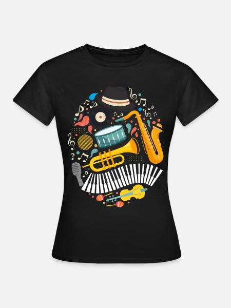 Jazz Tshirt - Frauen T-Shirt - Schwarz