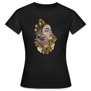 Egyptian Scarab I Dung Beetle Lucky Charm - Women's T-Shirt - black - Front - AI Model Female 172 dark (172cm)