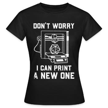 Imprimante 3D - T-shirt Femme - noir - Devant - AI Model Female 172 dark (172cm)