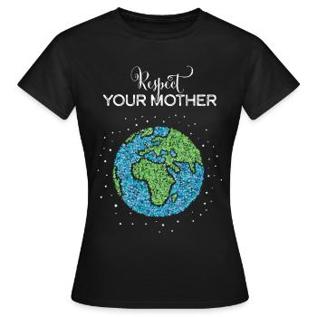 Mother Earth Environment ClimateEnvironmental protection - Women's T-Shirt - black - Front - AI Model Female 172 dark (172cm)