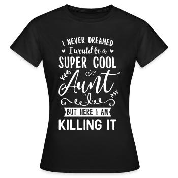 Aunt - Women's T-Shirt - black - Front - AI Model Female 172 dark (172cm)