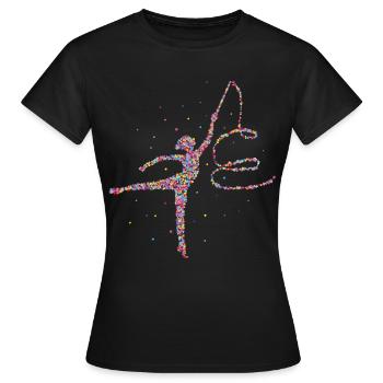 Rhytmische Sportgymnastik Bodenturnen - Frauen T-Shirt - Schwarz - Vorne - AI Model Female 172 dark (172cm)