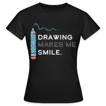 Art Artist Drawing Drawing - Women's T-Shirt - black - Front - AI Model Female 172 dark (172cm)