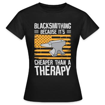 Schmied Hufschmied Amboss Schmiedeeisen - Frauen T-Shirt - Schwarz - Vorne - AI Model Female 172 dark (172cm)