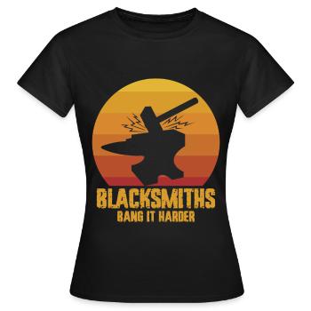 Schmied Hufschmied Amboss Schmiedeeisen - Frauen T-Shirt - Schwarz - Vorne - AI Model Female 172 dark (172cm)