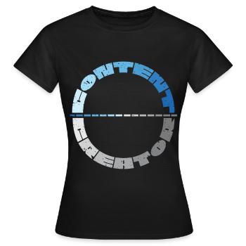 Creator Youtube Youtuber Online Medien - Frauen T-Shirt - Schwarz - Vorne - AI Model Female 172 dark (172cm)