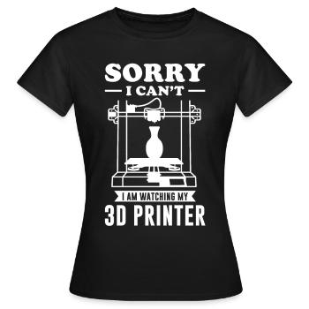 3D-Drucker Druckmaschine Technik Technologie Hobby - Frauen T-Shirt - Schwarz - Vorne - AI Model Female 172 dark (172cm)