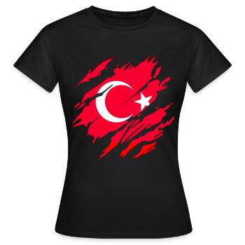 Turcs Turquie Turc - T-shirt Femme - noir - Devant - AI Model Female 172 dark (172cm)