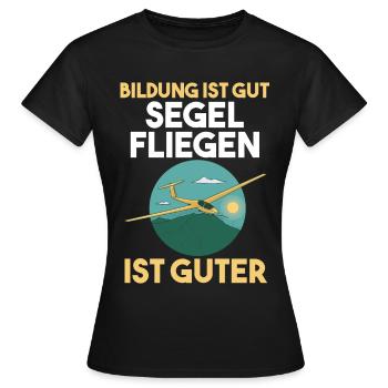 Segelfliegen Segelflieger - Frauen T-Shirt - Schwarz - Vorne - AI Model Female 172 dark (172cm)