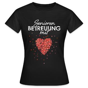 Senioren Betreuung Mit Herz Altenpfleger - Frauen T-Shirt - Schwarz - Vorne - AI Model Female 172 dark (172cm)