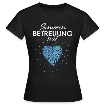 Senioren Betreuung Mit Herz Betreuerin - Frauen T-Shirt - Schwarz - Vorne - AI Model Female 172 dark (172cm)