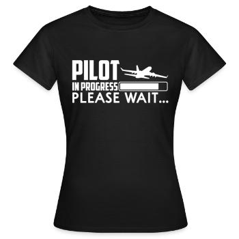 Pilote d’avion Pilote Pilotes Pilote Pilote Copilote - T-shirt Femme - noir - Devant - AI Model Female 172 dark (172cm)