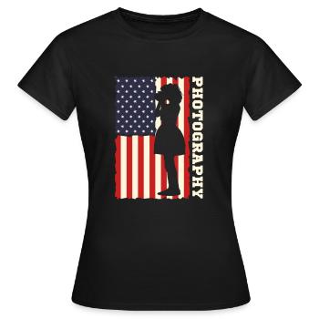 Photographe Photographe Photographie Photographie - T-shirt Femme - noir - Devant - AI Model Female 172 dark (172cm)