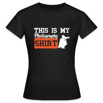 Photographe Photographe Photographie Photographie - T-shirt Femme - noir - Devant - AI Model Female 172 dark (172cm)