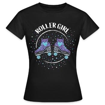 Roller Girl Roller Skating Roller Skate - Women's T-Shirt - black - Front - AI Model Female 172 dark (172cm)