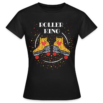 Roller King Roller Skates Roller Skating - Women's T-Shirt - black - Front - AI Model Female 172 dark (172cm)